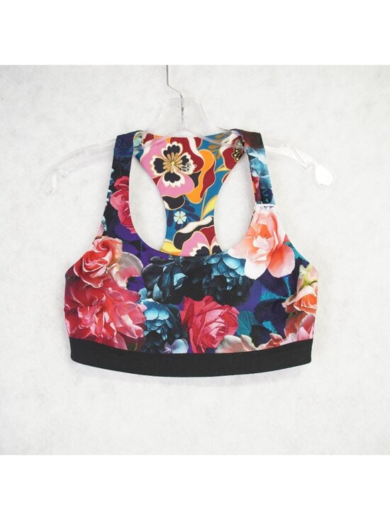 Johnny Was Accessories - Johnny Was Bee Active Reversible Sports Bra Size Small Floral Print